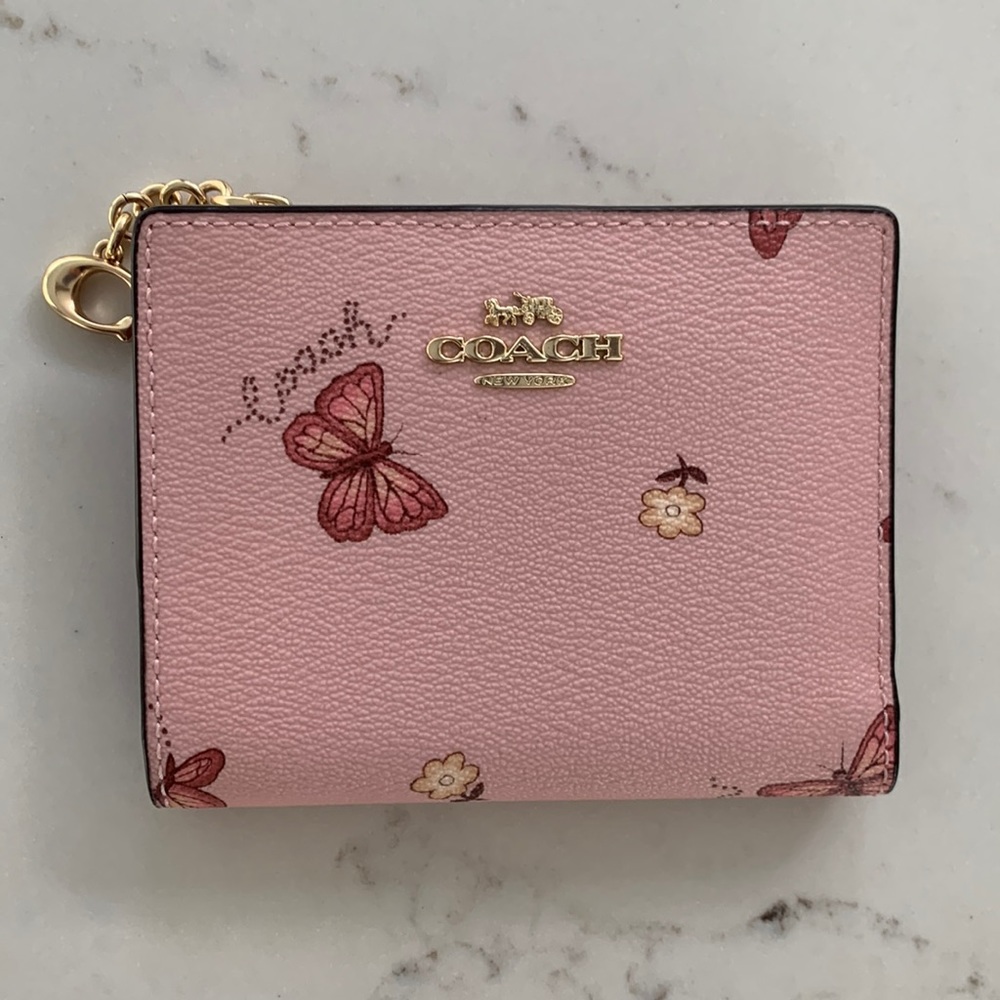 💃Coach Snap Card Case With Butterfly Print